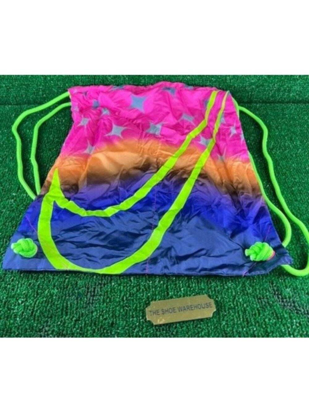 Nike Track & Field Drawstring Gym Bag 15L Polyester Blue Pink Green Logo NEW